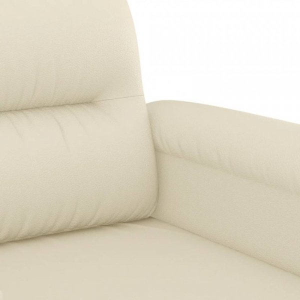 2-osobowa sofa z poduszkami, kremowa, sztuczna skóra
