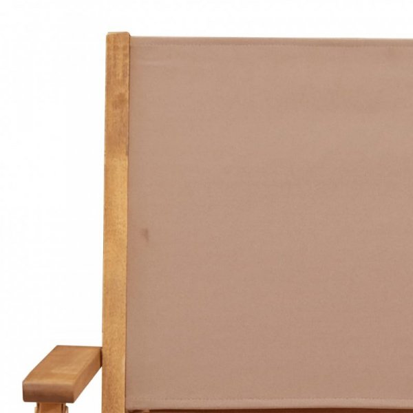 Składane krzesła ogrodowe, 6 szt., tkanina taupe i drewno