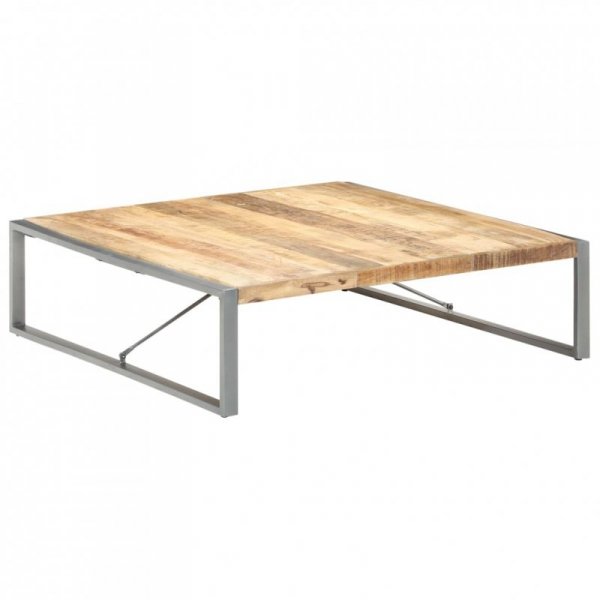 Stolik kawowy, 140x140x40 cm, surowe drewno mango