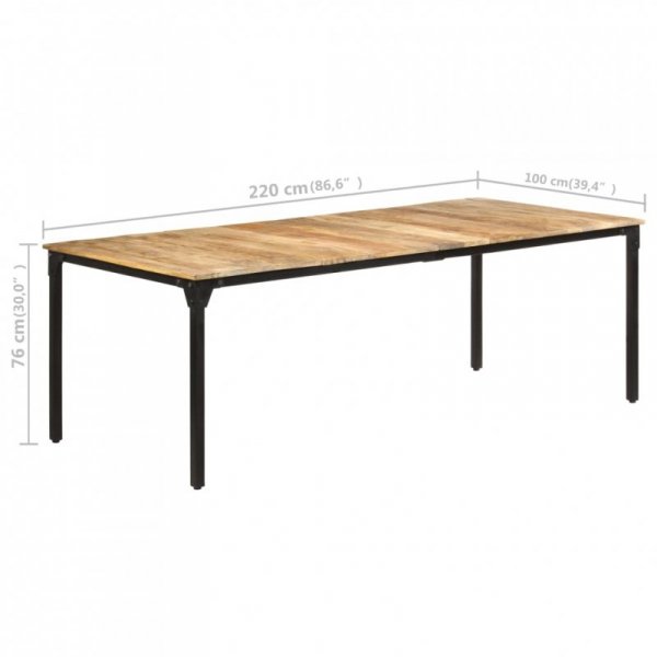 Stół jadalniany, 220 x 100 x 76 cm, surowe drewno mango