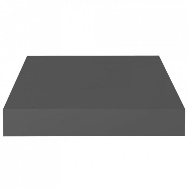 Półki ścienne, 4 szt., szare, wysoki połysk, 23x23,5x3,8cm, MDF