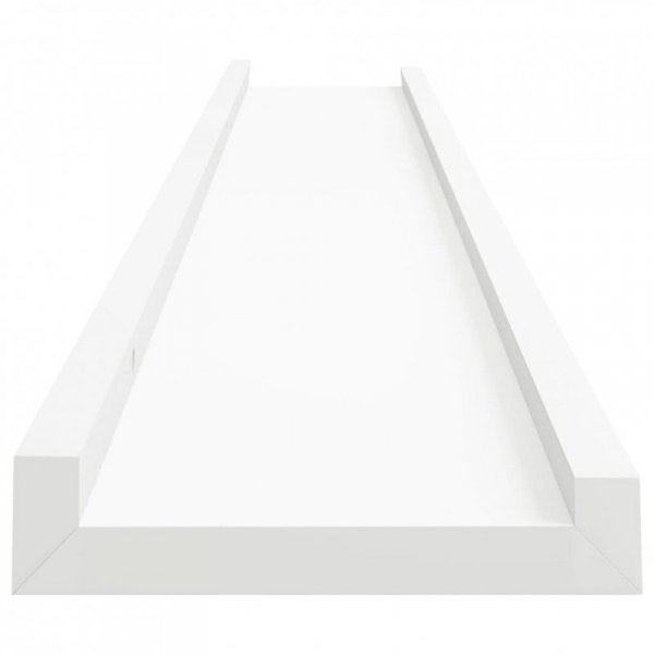 Półki ścienne na zdjęcia, 2 szt., białe, 80x9x3 cm, MDF