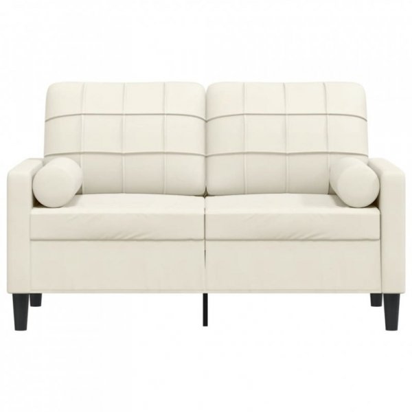 2-osobowa sofa z poduszkami, kremowa, 120 cm, aksamit