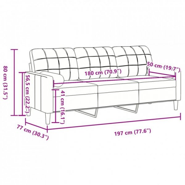 3-osobowa sofa z poduszkami, winna czerwień, 180 cm, aksamit