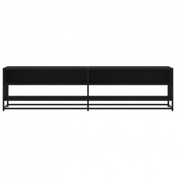 Szafka pod TV, czarna, 180,5x40x46 cm, materiał drewnopochodny