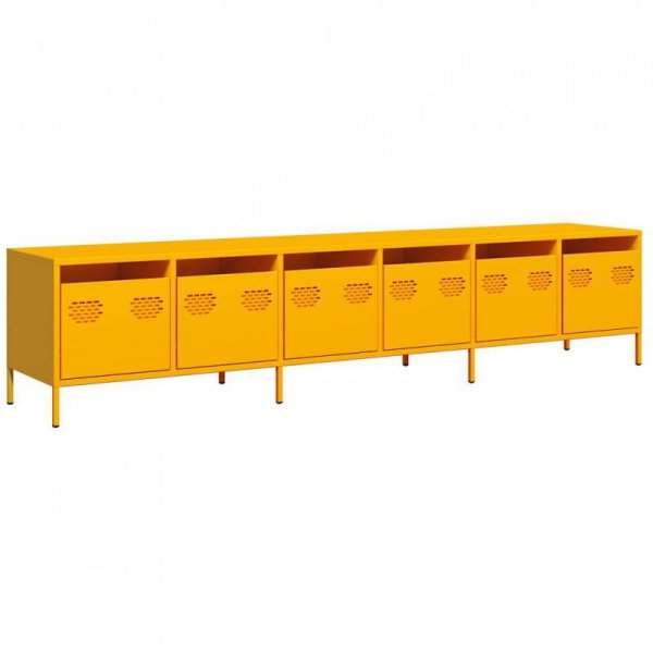 Szafka RTV, żółta, 202x39x43,5 cm, stal walcowana na zimno