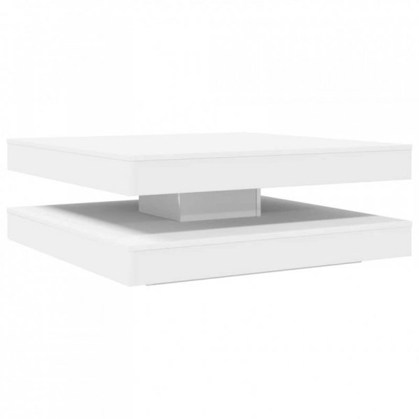 Stolik kawowy obrotowy 360 stopni biały 90x90x34,5 cm