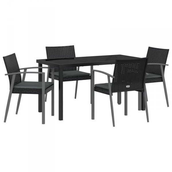 Zestaw 3 Czarny Polirattan, stal 56,5 x 57 x 83 cm Trwały