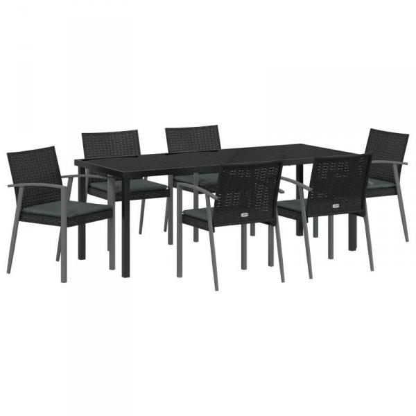 Zestaw 4 Czarny Polirattan 56,5x57x83 cm Trwałe