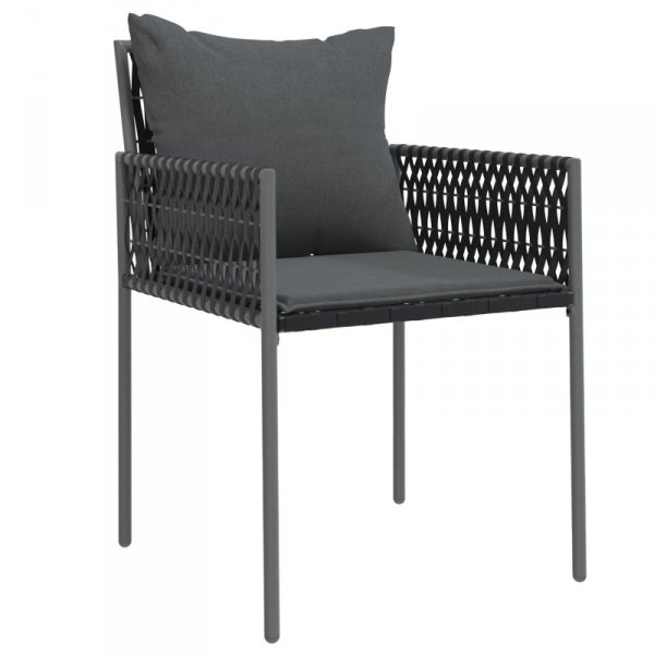 Zestaw 2 Czarny Polirattan 54x61x83 cm Wytrzymały