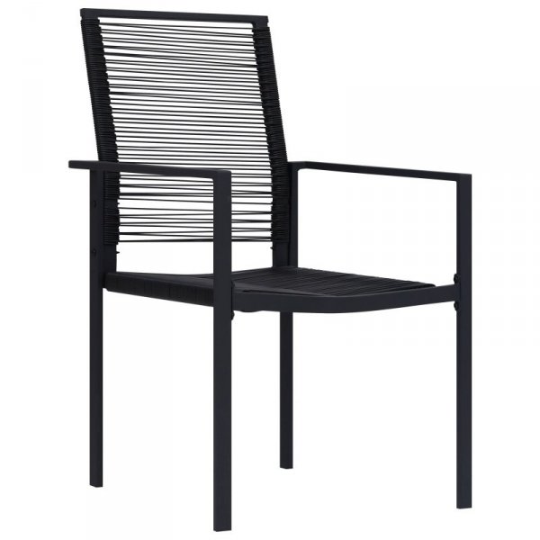 Zestaw 9-elementowy do jadalni ogrodowej Czarny PVC Rattan