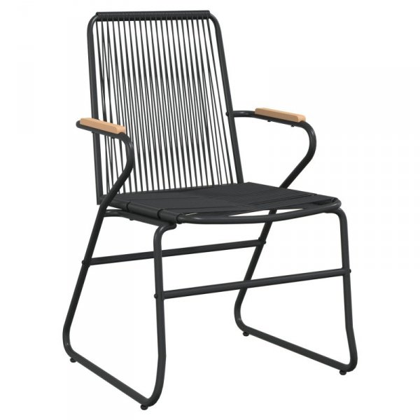 Zestaw jadalny 5 częściowy  Czarny PVC Rattan