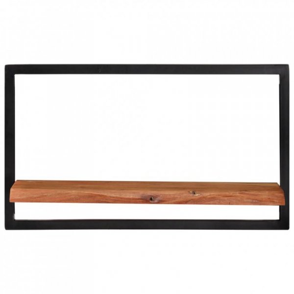 Półki ścienne, 2 szt., 60x25x35 cm, lite drewno akacjowe i stal