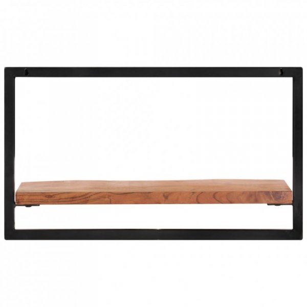 Półki ścienne, 2 szt., 60x25x35 cm, lite drewno akacjowe i stal
