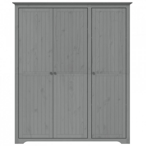 Szafa BODO, szara, 146x53,5x173 cm, lite drewno sosnowe