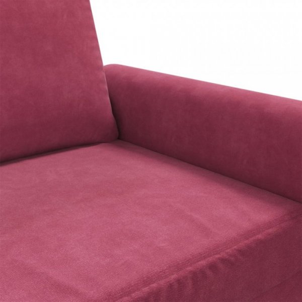 Sofa 3-osobowa, winna czerwień, 180 cm, obita aksamitem
