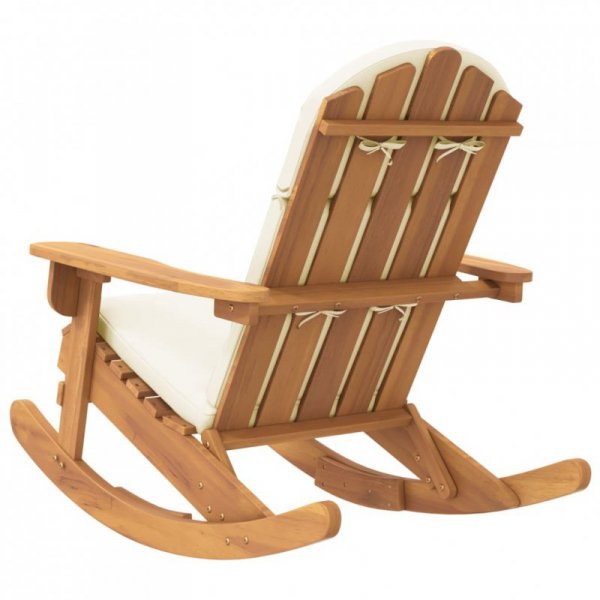 Fotel bujany Adirondack z poduszkami, lite drewno akacjowe