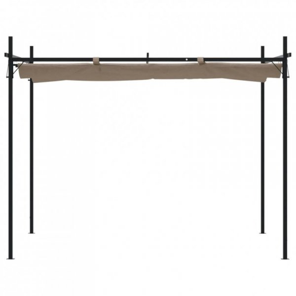 Pergola ze zwijanym dachem, taupe, 295x292x230 cm