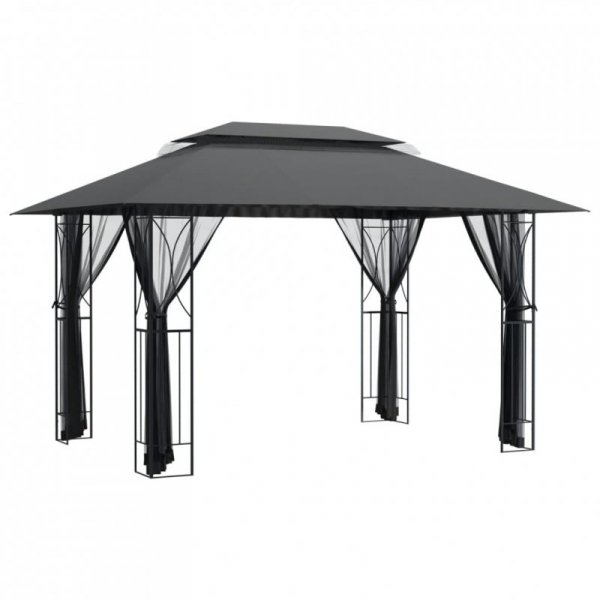 Altana z dachem, antracytowa, 400x300x270 cm, stal