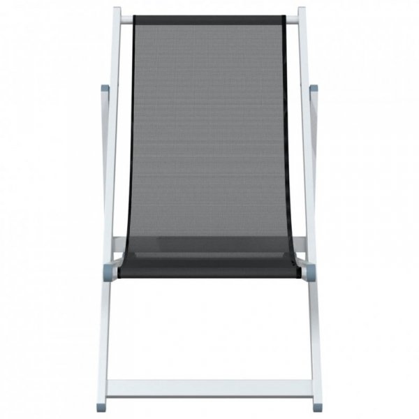Składane krzesła plażowe, 2 szt., szare, aluminium i textilene