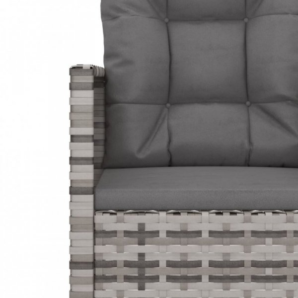 Ławka ogrodowa z poduszkami, szara, 105 cm, polirattan