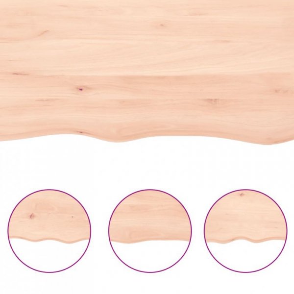 Półka, 40x40x(2-6) cm, surowe lite drewno dębowe