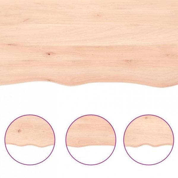 Półka, 40x60x(2-4) cm, surowe lite drewno dębowe