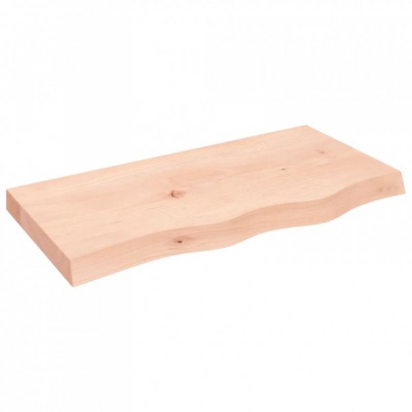 Półka, 80x40x(2-6) cm, surowe lite drewno dębowe