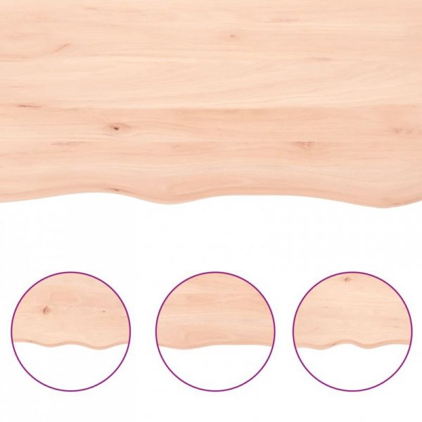 Półka, 100x60x(2-4) cm, surowe lite drewno dębowe
