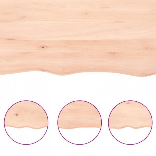 Półka, 140x60x(2-6) cm, surowe lite drewno dębowe