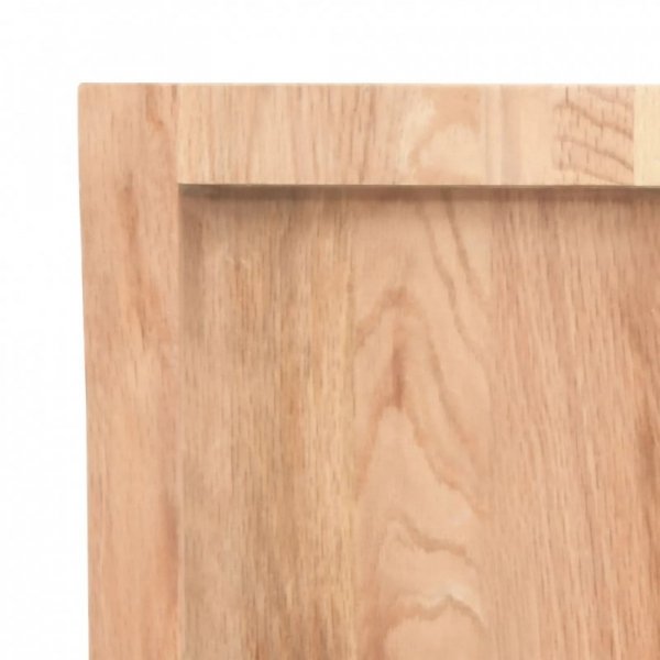 Półka, brązowa, 100x30x(2-4) cm, lakierowane lite drewno dębowe