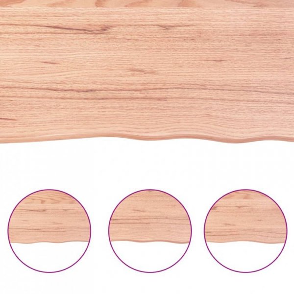 Półka, brązowa, 100x50x(2-6) cm, lakierowane lite drewno dębowe