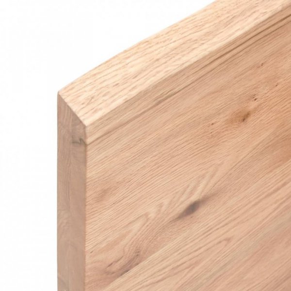 Półka, brązowa, 100x60x(2-4) cm, lakierowane lite drewno dębowe