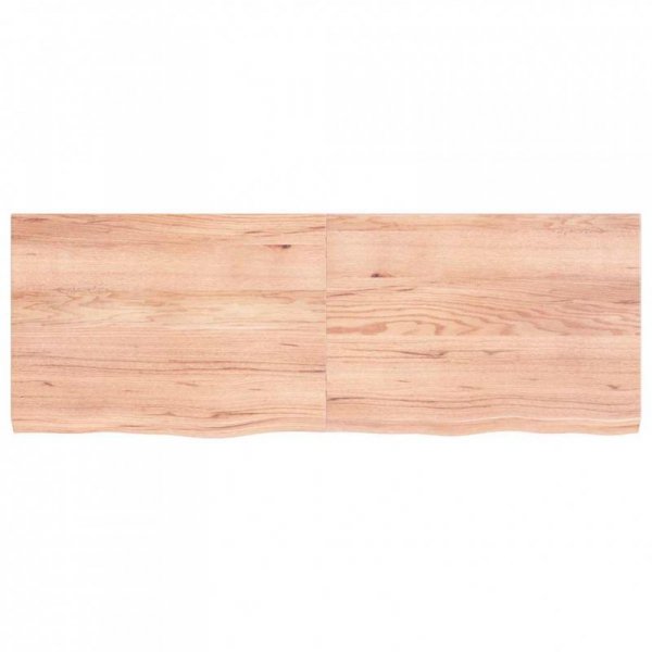 Półka, brązowa, 140x50x(2-4) cm, lakierowane lite drewno dębowe