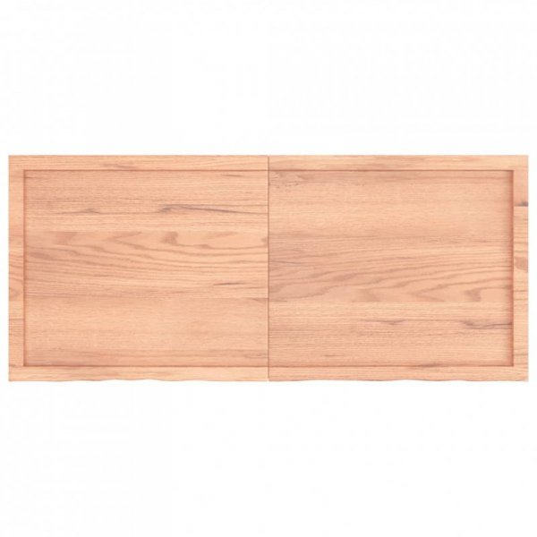 Półka, brązowa, 140x60x(2-4) cm, lakierowane lite drewno dębowe