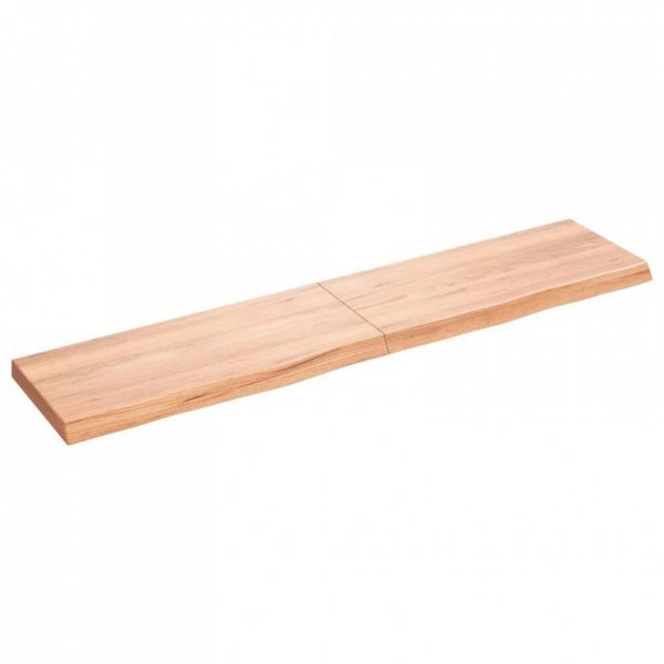Półka, brązowa, 180x40x(2-6) cm, lakierowane lite drewno dębowe