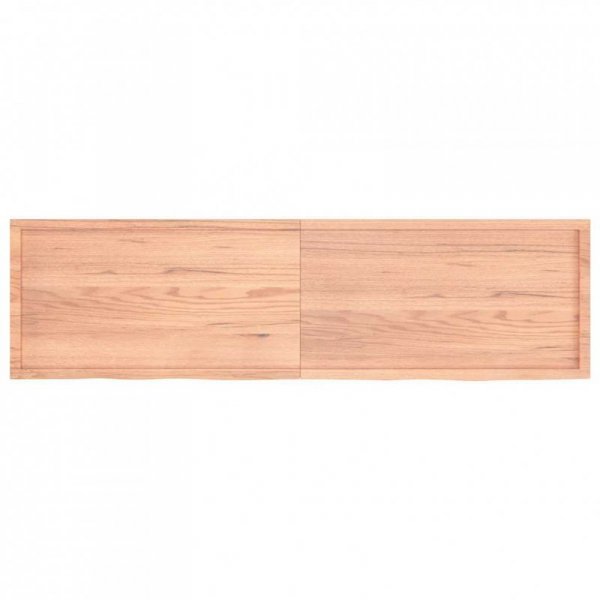 Półka, brązowa, 220x60x(2-4) cm, lakierowane lite drewno dębowe
