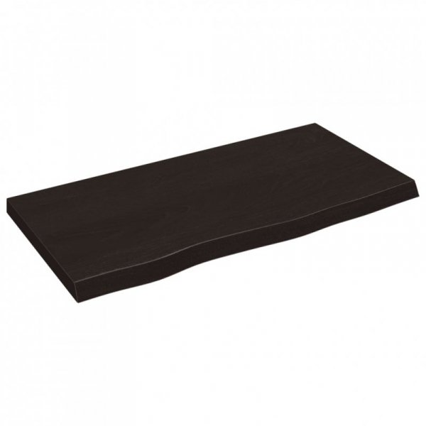 Półka, ciemnobrązowa, 80x40x(2-4) cm, wykończone drewno dębowe