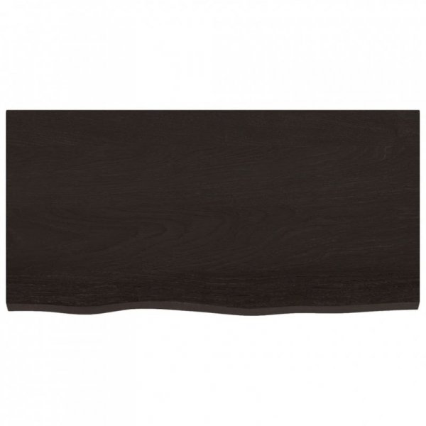 Półka, ciemnobrązowa, 80x40x(2-4) cm, wykończone drewno dębowe
