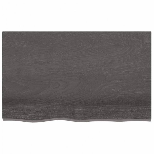Półka, ciemnobrązowa, 80x50x(2-6) cm, wykończone drewno dębowe