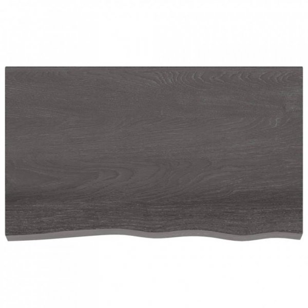 Półka, ciemnobrązowa, 100x60x(2-6) cm, wykończone drewno dębowe