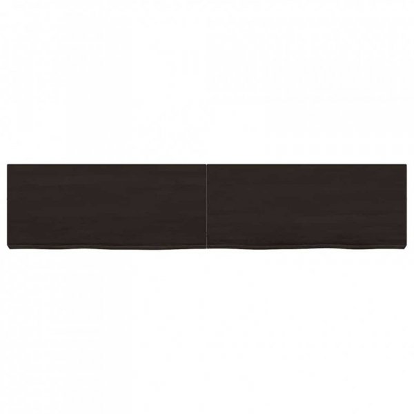 Półka, ciemnobrązowa, 140x30x(2-6) cm, wykończone drewno dębowe