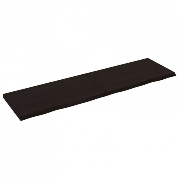 Półka, ciemnobrązowa, 180x50x(2-4) cm, wykończone drewno dębowe