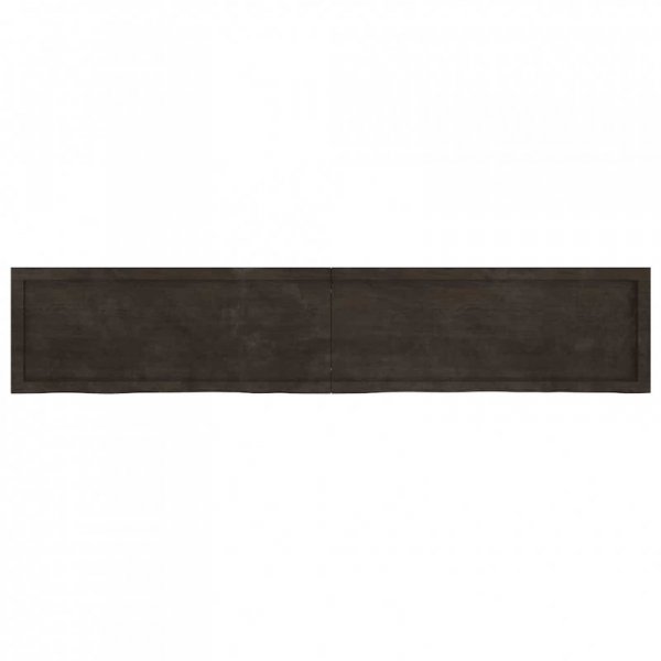 Półka, ciemnobrązowa, 200x40x(2-6) cm, wykończone drewno dębowe