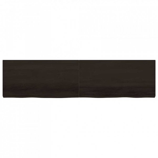 Półka, ciemnobrązowa, 200x50x(2-6) cm, wykończone drewno dębowe