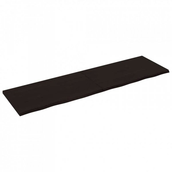 Półka, ciemnobrązowa, 220x60x(2-4) cm, wykończone drewno dębowe