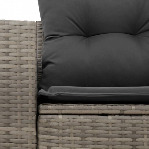 Sofa ogrodowa z poduszkami, 2-osobowa, szara, polirattan
