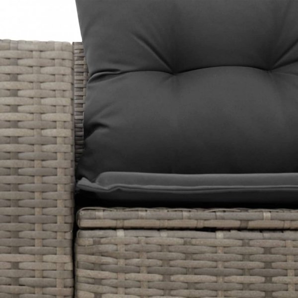 Sofa ogrodowa z poduszkami, 2-osobowa, szara, polirattan