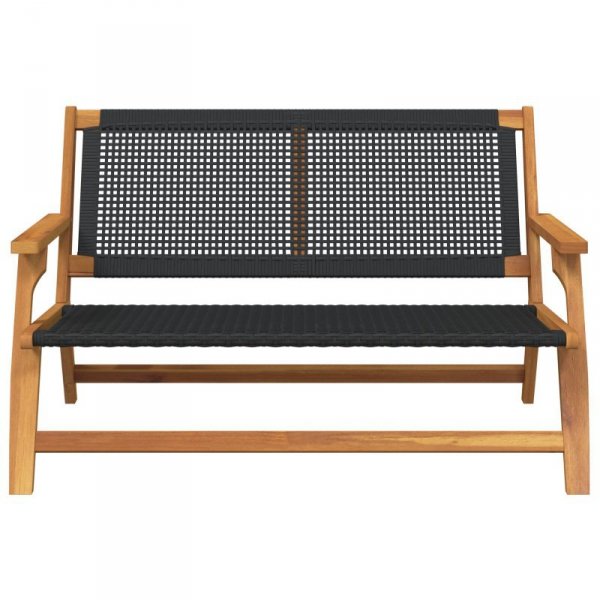 Ławka ogrodowa  Czarna 122x76x73,5 cm Lite drewno akacjowe