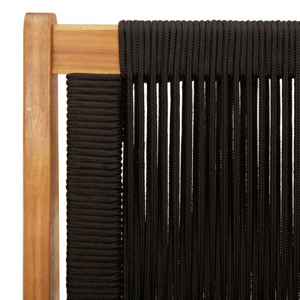 Ławka ogrodowa  Czarna 76x122x73 cm Lite drewno akacjowe